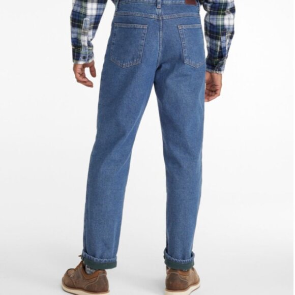 LL Bean Classic Fit Jeans Fleece Lined Work Wear Size 40 x 32 - Picture 2 of 16